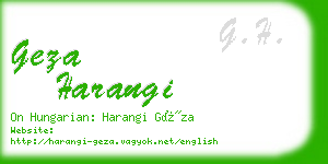 geza harangi business card